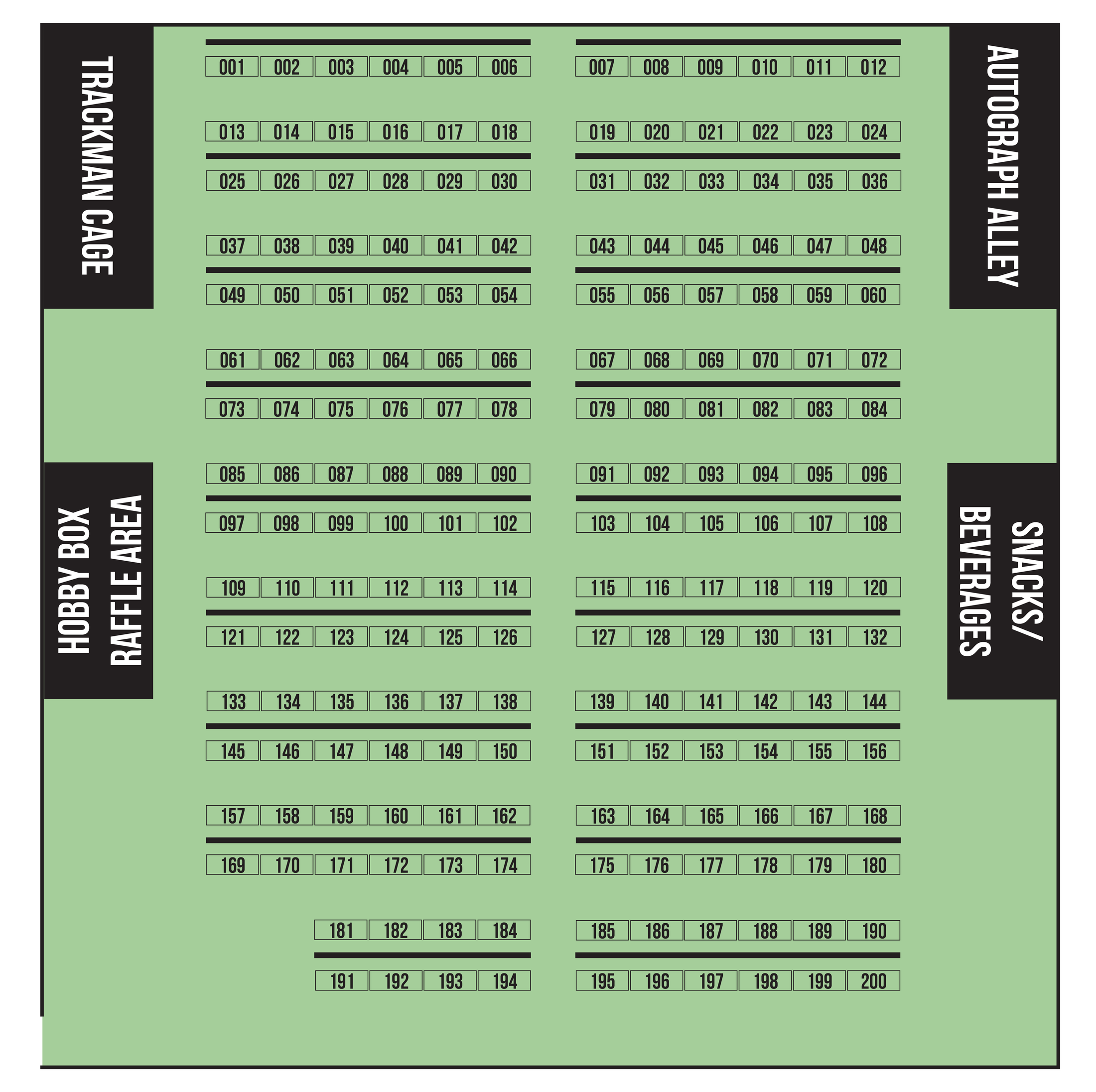 Sports Cards Events MEGA Show at the MOSH Booth Map